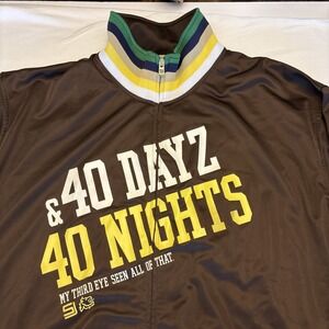 Sean John Full Zip Varsity Jacket Y2K Brown 40 Dayz 40 Nights Mens 3X Streetwear